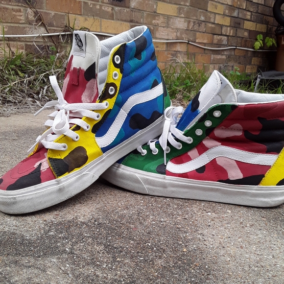 sk8 hi vans multicolor